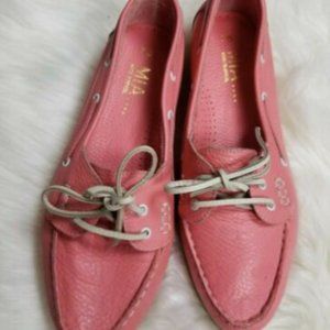 Mia Women Pink Faux Leather Boat Shoes Loafers 7B